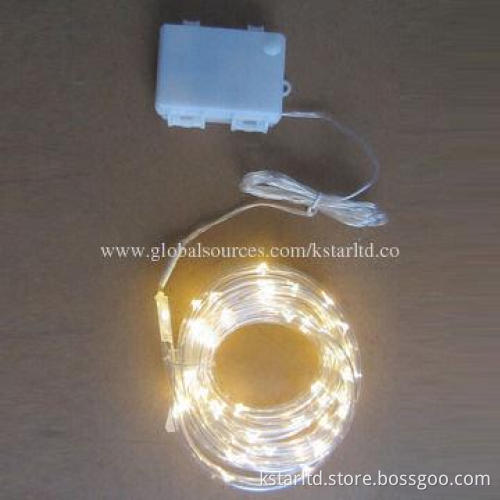 3*AA Battery Powered Mini Rope Lights, 3m Length, with 30-piece Warm White Color LED, waterproof